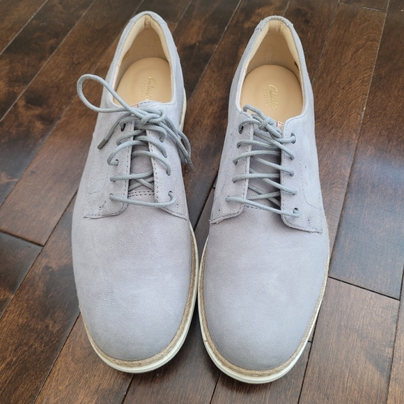 ClarksClarks Artisan Women's Blue Gray Suede Leather Oxfords Shoes - Picture 2 of 4